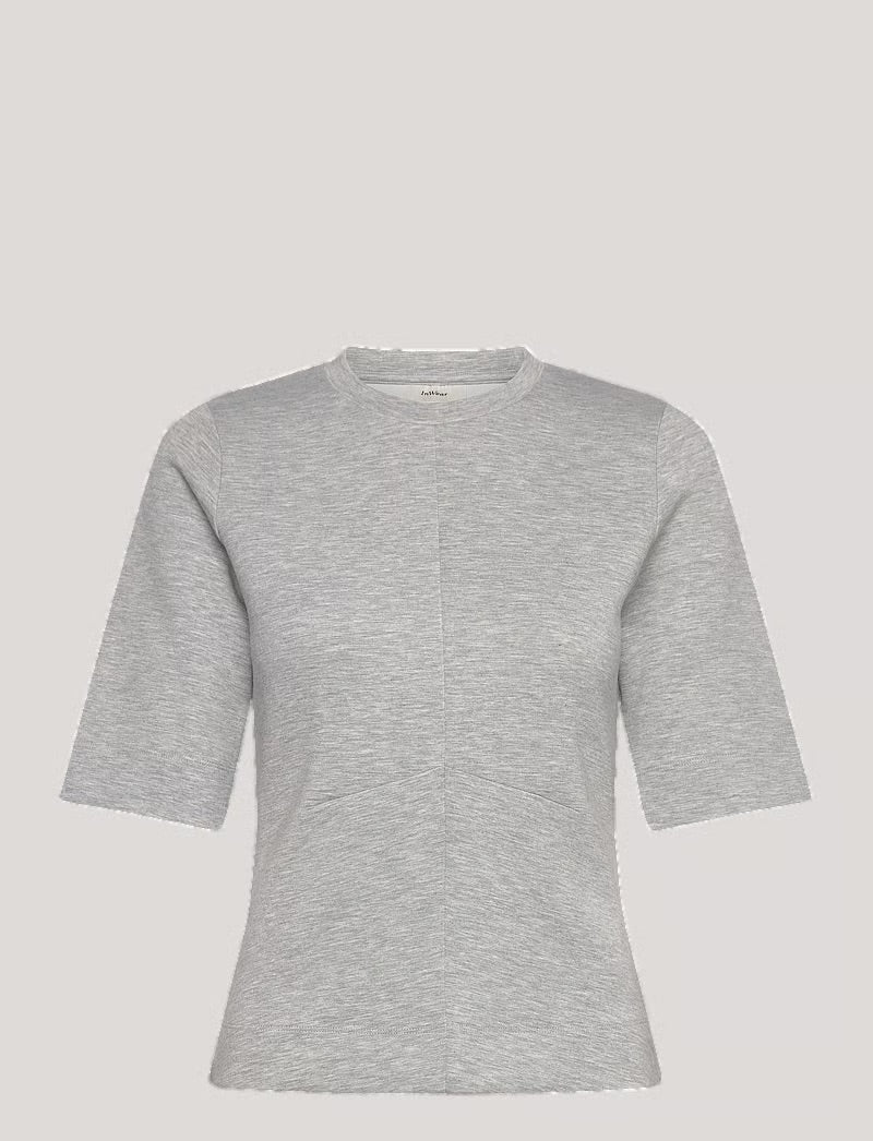 InWear Cocentiw Melange T-shirt - Light Grey Structured Top