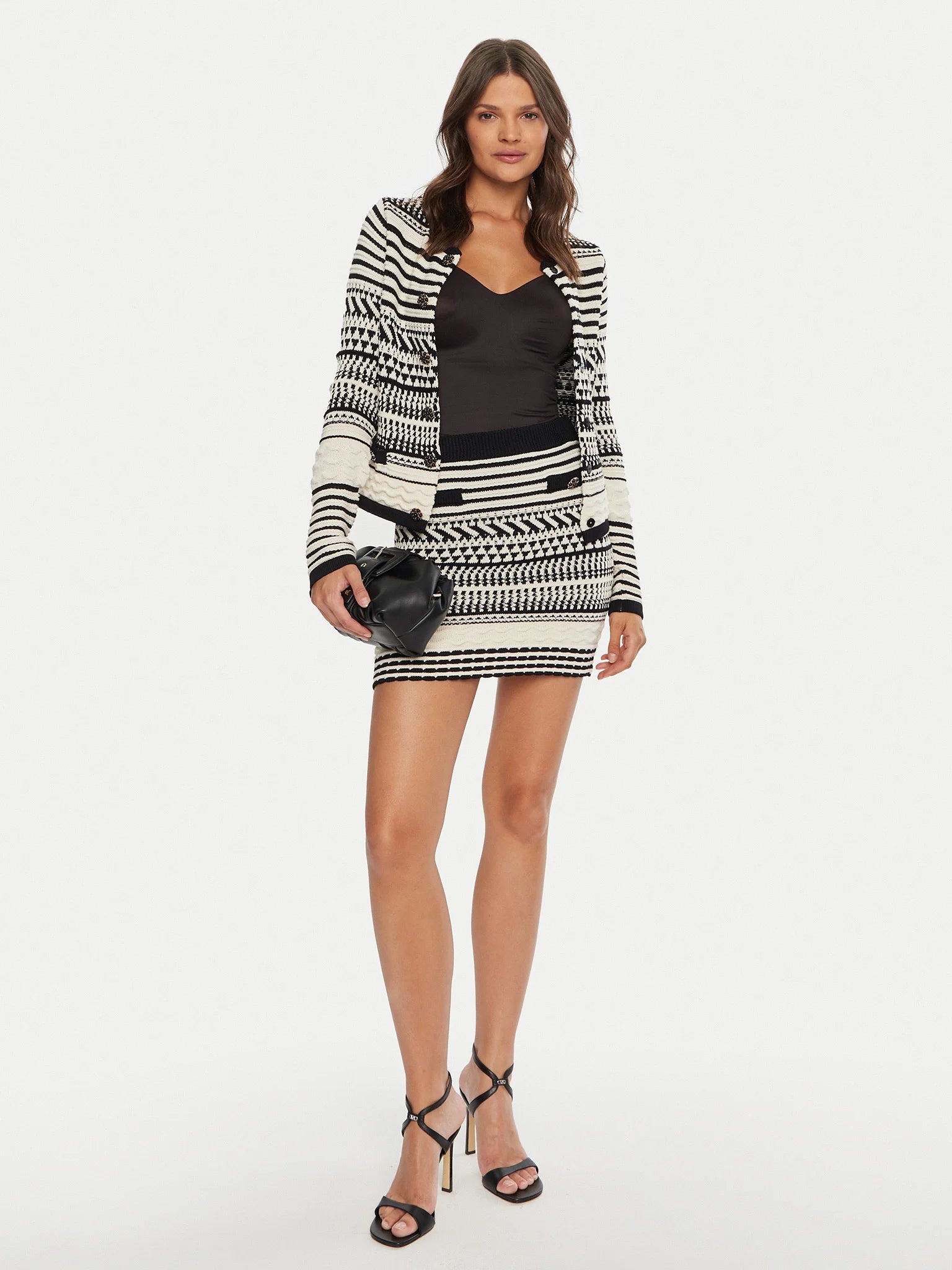 Marciano Guess Patterned Cardigan - Black-Cream