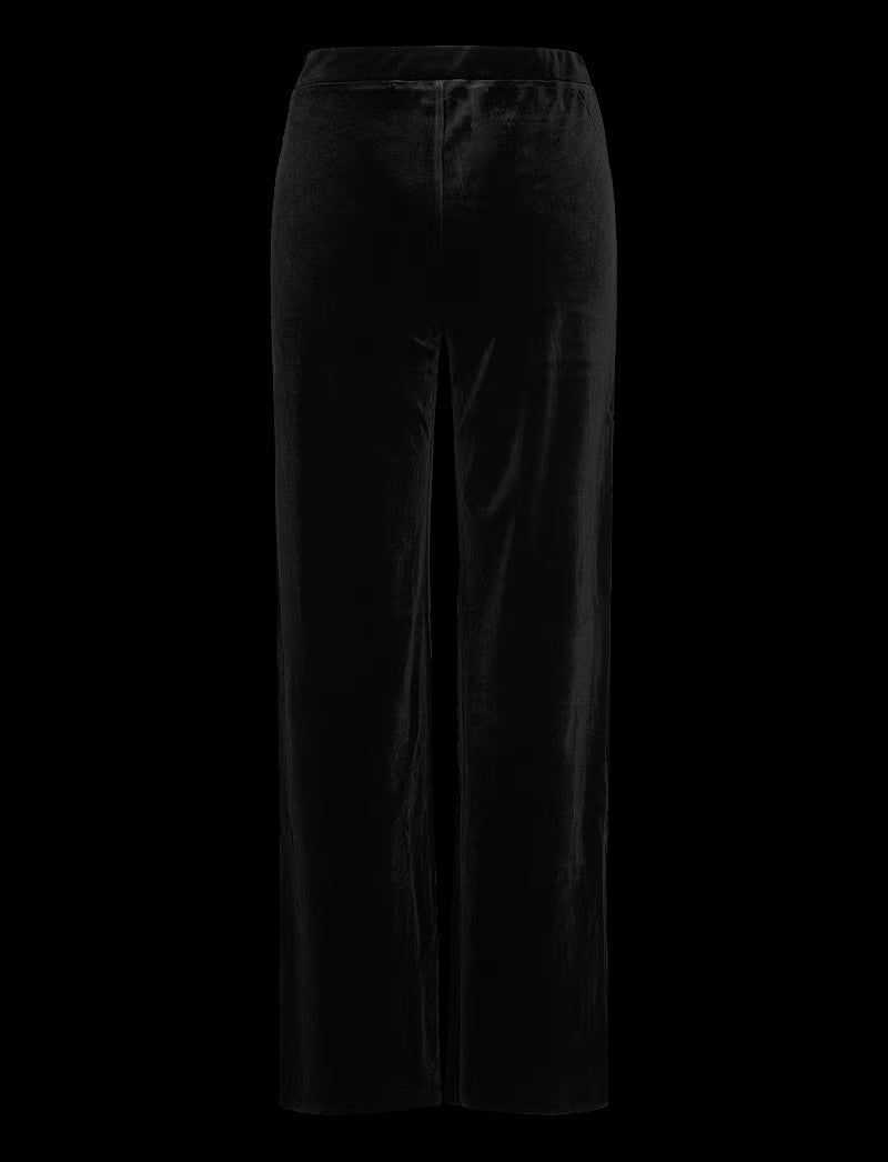 Part Two DorellasPW Trousers - Black Velvet Straight Leg Pants