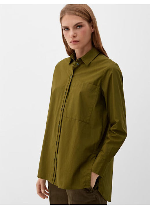 s.Oliver Red Label Oversized Long Sleeve Shirt - Khaki