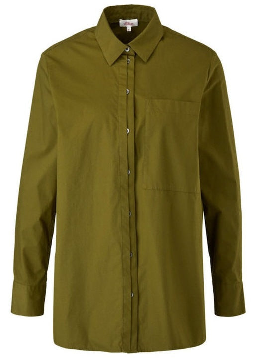 s.Oliver Red Label Oversized Long Sleeve Shirt - Khaki