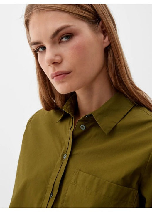 s.Oliver Red Label Oversized Long Sleeve Shirt - Khaki