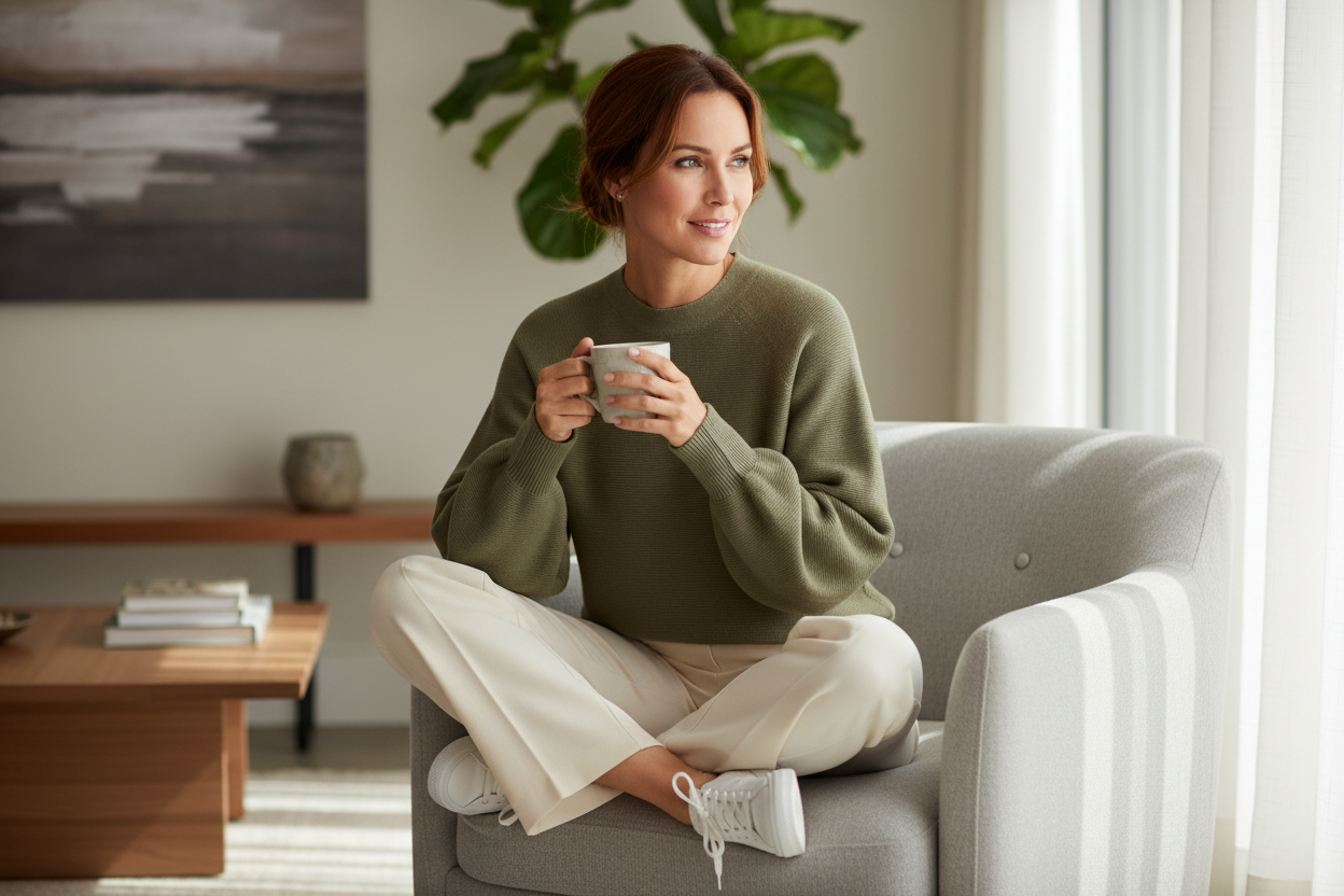 s.Oliver Olive Green Knit Sweater - Lifestyle